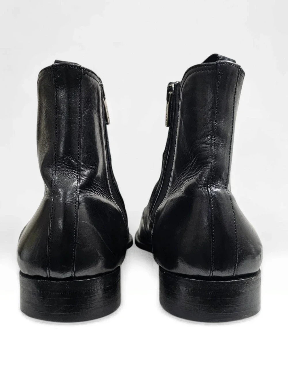 MEZLAN Men Black Leather Wingtip Ankle Zip 32226 Spain Boots 11.5M